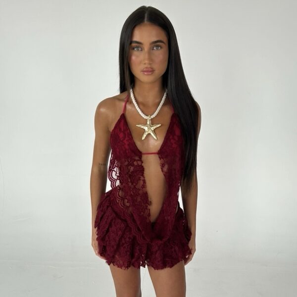 Burgundy Ruffle Set