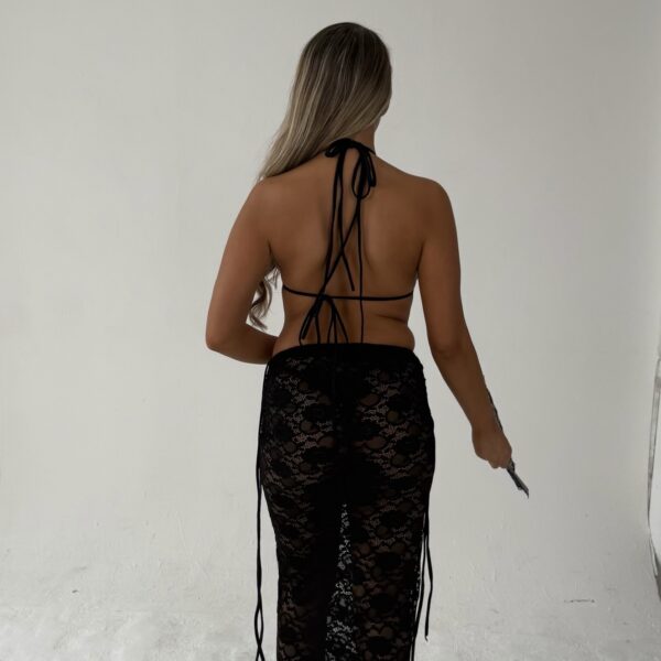 Black Snake Lace Maxi Set - Image 3
